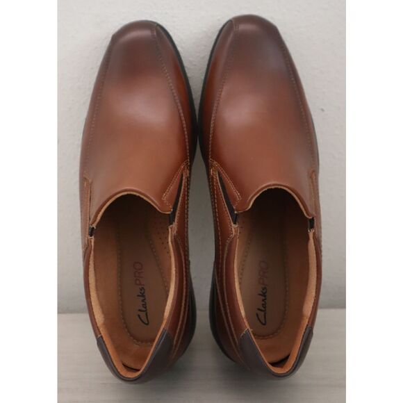 Clarks Artisan 26184339 Mens Sz 7.5M Dark Tan Leather Eldredge Step Loafers - Picture 2 of 12